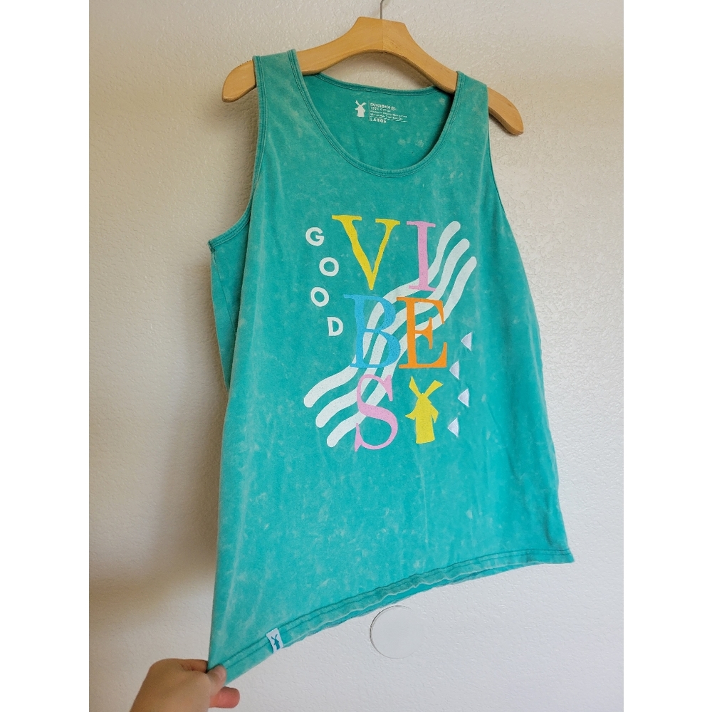 Mens Dutch Bros vibes Aqua color Size Large cotton